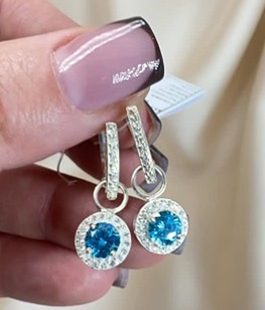 Сережки з блакитними каменями